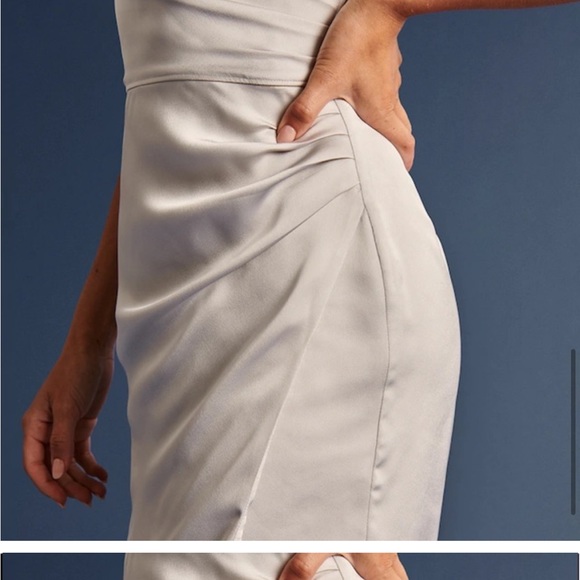 Abercrombie & Fitch Rouched Satin Mini Wrap Dress - Picture 3 of 5